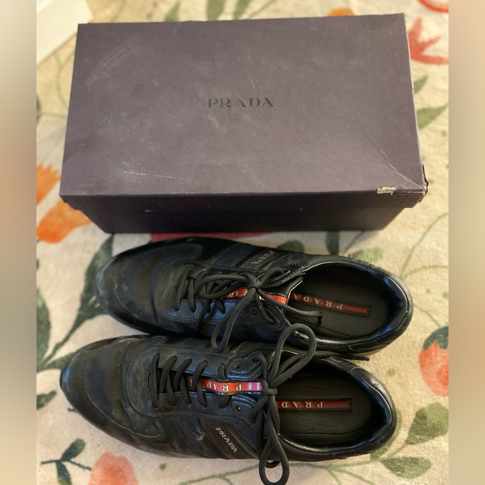 Prada Black Sneakers Sleek Minimalist Design